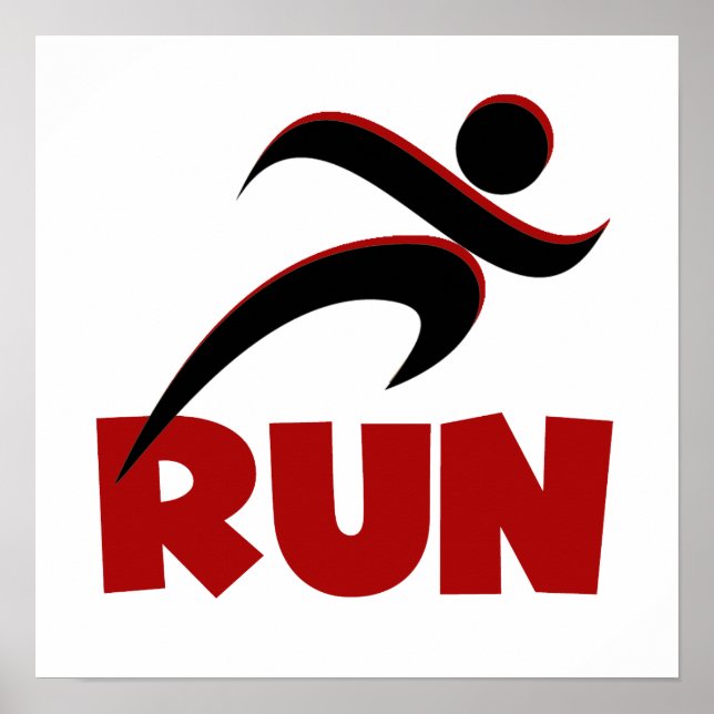 Poster RUN rouge (Devant)