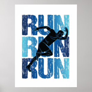 Poster Runner vintage - Run Run Run Run Run