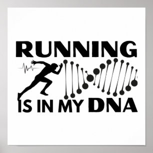 Poster Running Est Dans Mon ADN