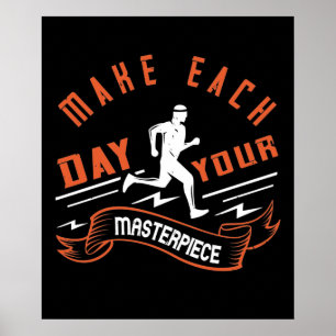 Poster Running - Faites chaque jour votre chef-d'oeuvre