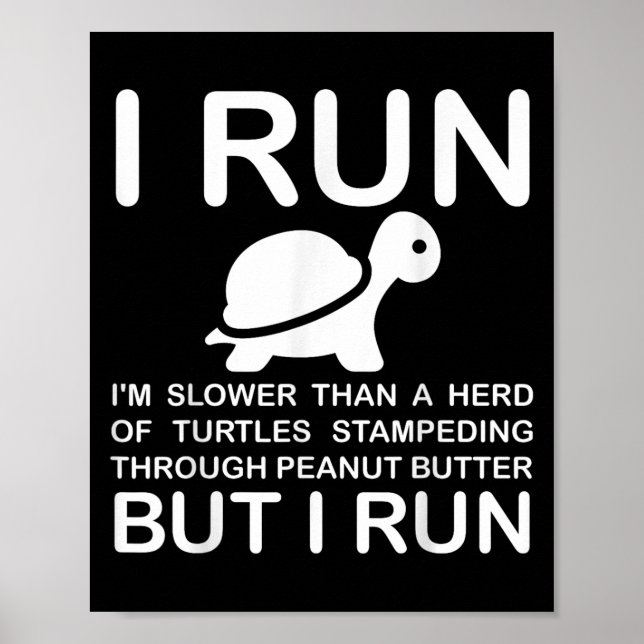 Poster Running Motivation Turtle  (Devant)