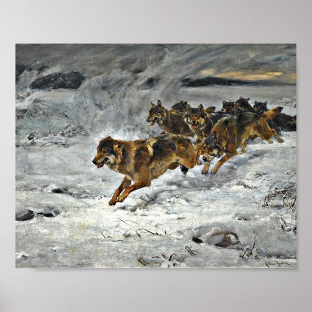 Poster Running Wolf Pack (Devant)