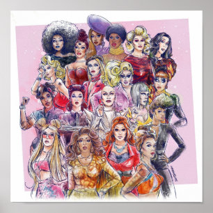 Poster RuPauls Drag Race Tous les gagnants