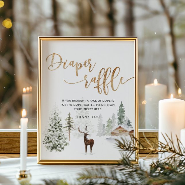 Poster Rupture de la couche d'hiver de la forêt de cerfs (Créateur téléchargé)