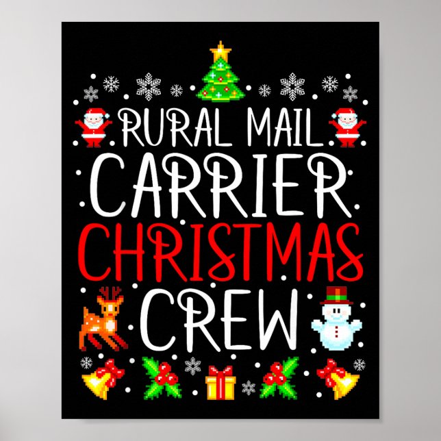 Poster Rural Mail Carrier Christmas Crew Matching Xmas Ma (Devant)
