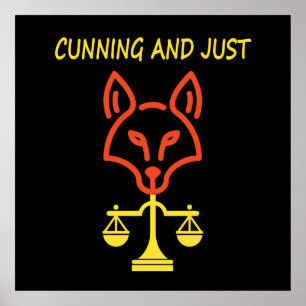 Poster Ruse et Justice - Équilibre de la Justice Renard