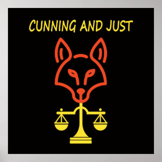 Poster Ruse et Justice - Équilibre de la Justice Renard