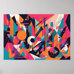 Poster Rush de géométrie néon