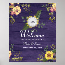 Russe Floral Purple Mariage Accueil