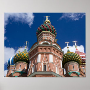 Poster Russie, Moscou, place Rouge. St. Basil's 2