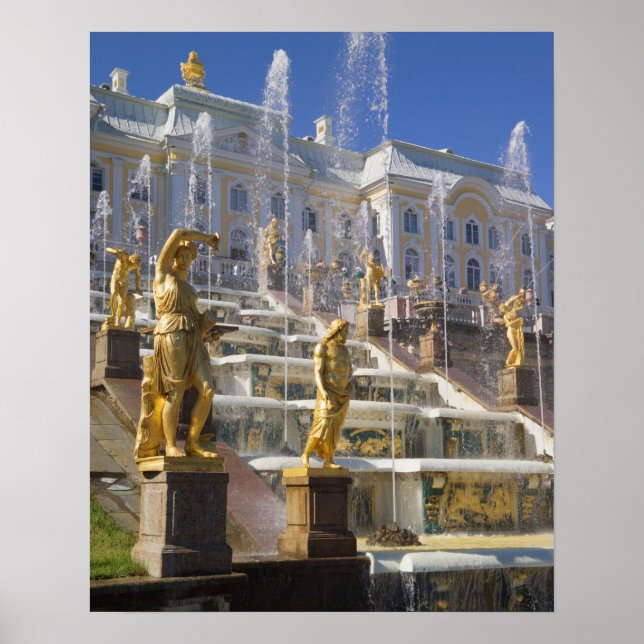 Poster Russie, Saint-Pétersbourg, La Grande Cascade, (Devant)