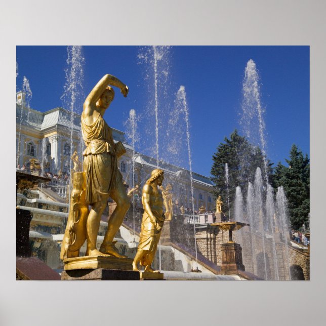 Poster Russie, Saint-Pétersbourg, Statues d'or dans (Devant)
