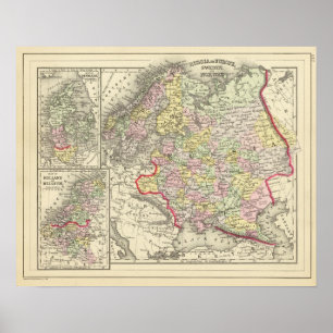 Poster Russie, Suède, Norvège