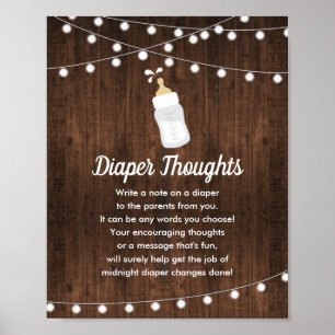 Poster Rustic Baby est en train de brasser Baby shower de