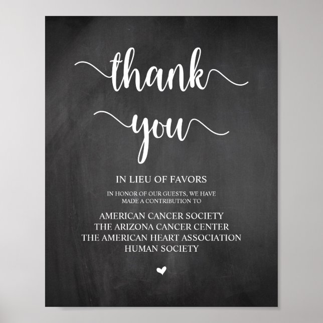 Poster Rustic Chalkboard, Don Mariage, Contribution (Devant)