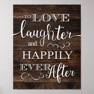 Poster Rustic Chic HAPPILY JAMAIS APRÈS Signe Imprimer