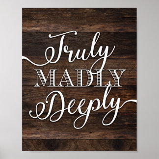 Poster Rustic Chic VRAIMENT PROFONDÉMENT SIGNIFIER