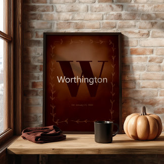 Poster Rustic Custom Family Last Name Cowboy Decor