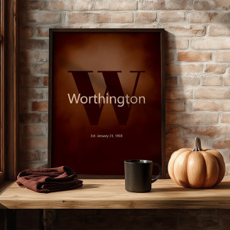 Poster Rustic Custom Family Last Name Cowboy Decor