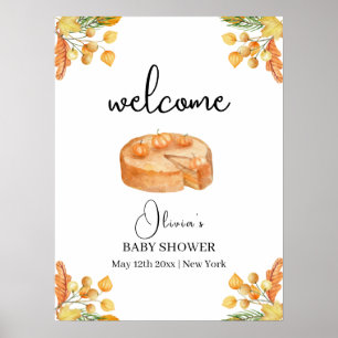Poster Rustic Cutie Citrouille Pie Fall Baby shower Bienv