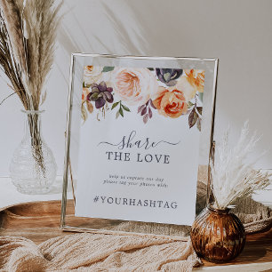 Poster Rustic Earth Partager Le Hashtag Mariage Amour