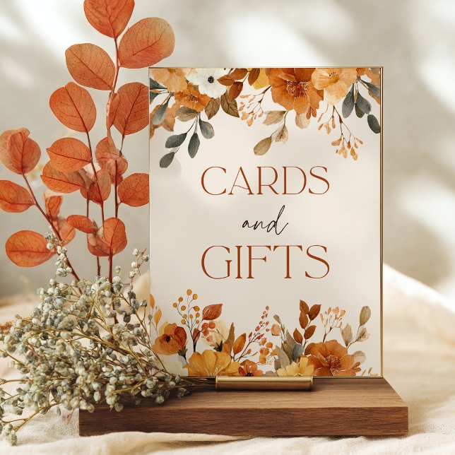 Poster Rustic Fall In Love Cartes D'Aquarelle Cadeaux (Rustic Fall In Love Watercolor Cards Gifts Sign)