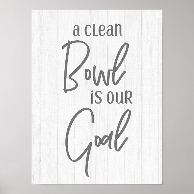 Poster Rustic Farmhouse Un bol propre est notre objectif  (Devant)