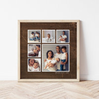 Rustic Faux Grange Bois 6 Carré Photo Collage