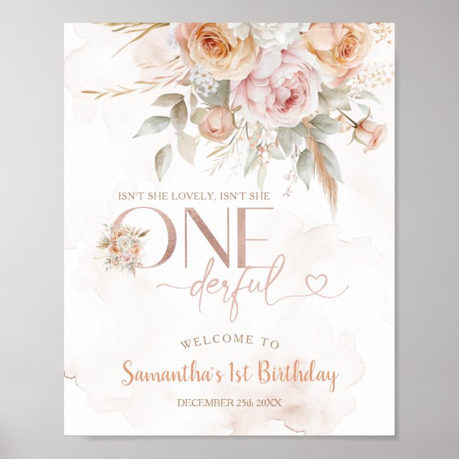 Poster Rustic Floral Pampas n'est-elle pas un bienvenu me (Devant)