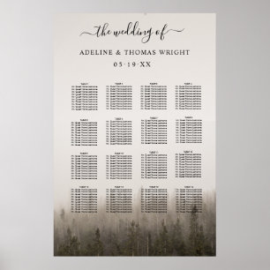 Poster Rustic Forest Misty Paysage Mariage Siège