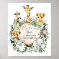 Rustic Jungle Safari Animaux Momosa Bar Boire Sign