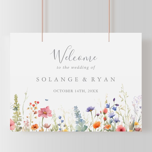 Poster Rustic Meadow Botanical Wedding Welcome Sign (Créateur téléchargé)