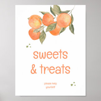 Poster Rustic Orange Grove "Sweets & Treats" Sign 