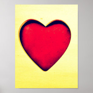 Poster Rustic Red Heart Saint Valentin Amour