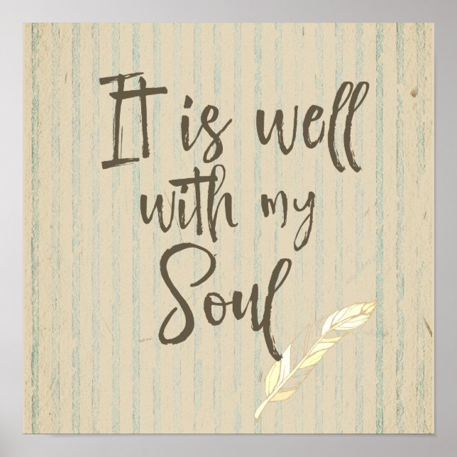 Poster Rustic Shabby : Ça va bien avec ma citation Soul (Devant)