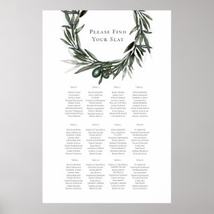 Poster Rustic Summer Wedding Seating Chart