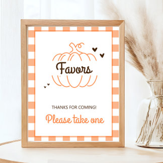 Poster Rustic Sweet Citrouille Automne Baby showers Faveu