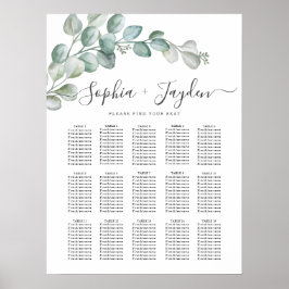 Poster Rustic Watercolor Eucalyptus Greenery Wedding