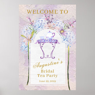 Poster Rustic Wildflower Bridal Tea Welcome