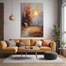 Rustique Automne Cabine Paysage Automne Art