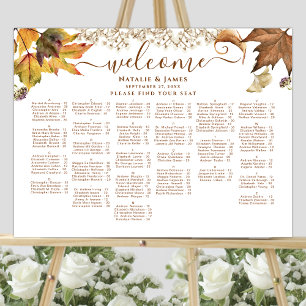 Poster Rustique Automne Mariage Siège Alphabétique