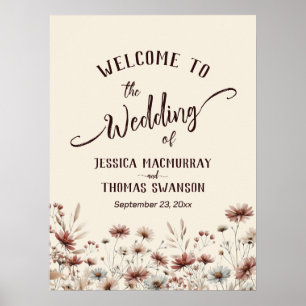 Poster Rustique Boho Fleurs sauvages Élégant mariage Bien