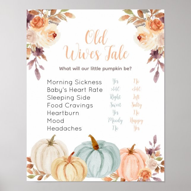 Poster Rustique Citrouille Floral Old Wives Tales (Devant)