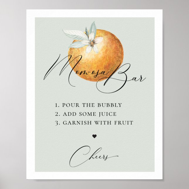 Poster Rustique Citrus Orange, barre Maman-Osa (Devant)