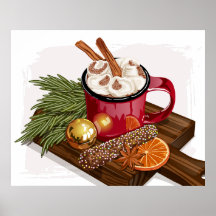 Rustique Cosy Chaud Coca Mug Marshmallow Boisson d