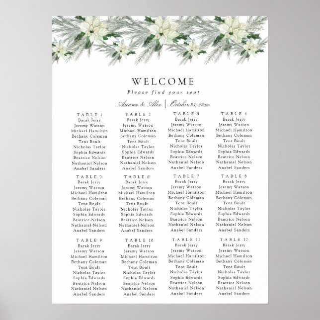 Poster Rustique Floral Automne Mariage d'hiver Carte de s (Devant)