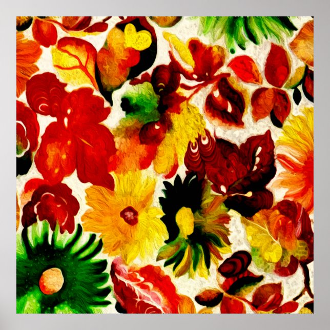 Poster Rustique Nature Automne Feuilles Peinture (Devant)