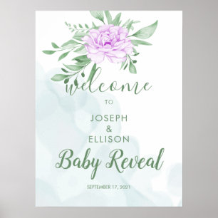 Poster Rustique violet Rose Eucalyptus Feuilles Révélatio