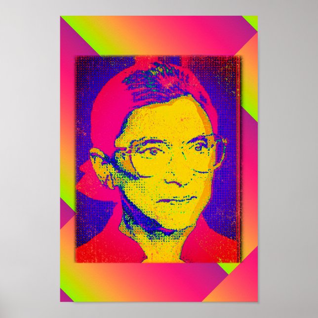Poster Ruth Bader Ginsburg 1983, Pop Art Portrait (Devant)