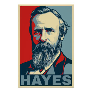 Poster Rutherford B. Hayes Style Espoir – Liberté & Justi